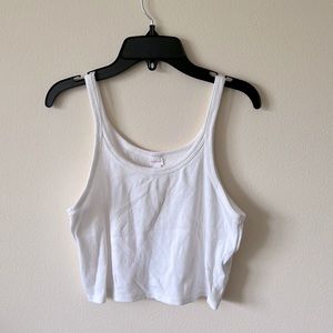 Women’s White Cropped Tank Top
